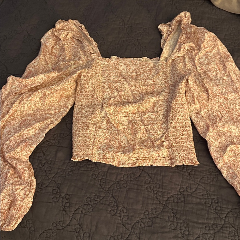 BB Dakota Rust Floral Blouse